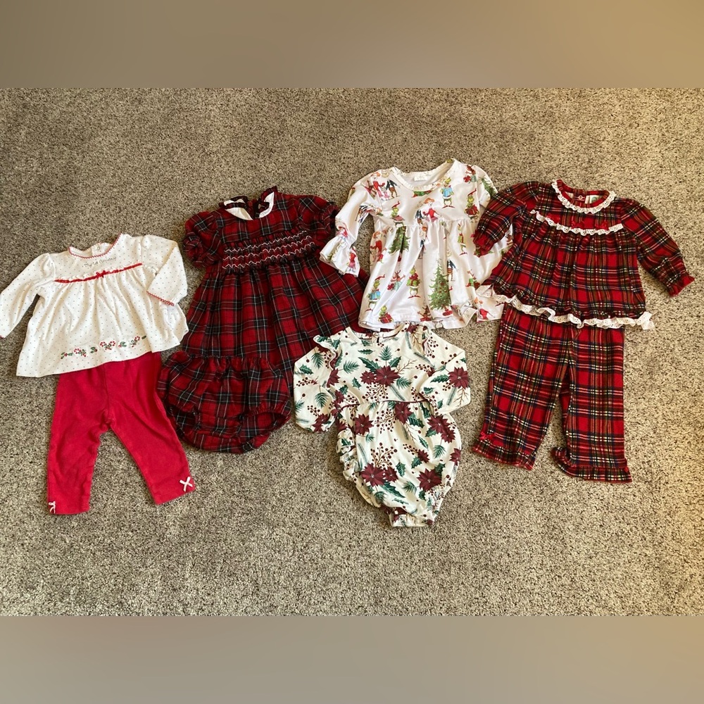 Lot of 12 Month Baby Girl Christmas Clothes